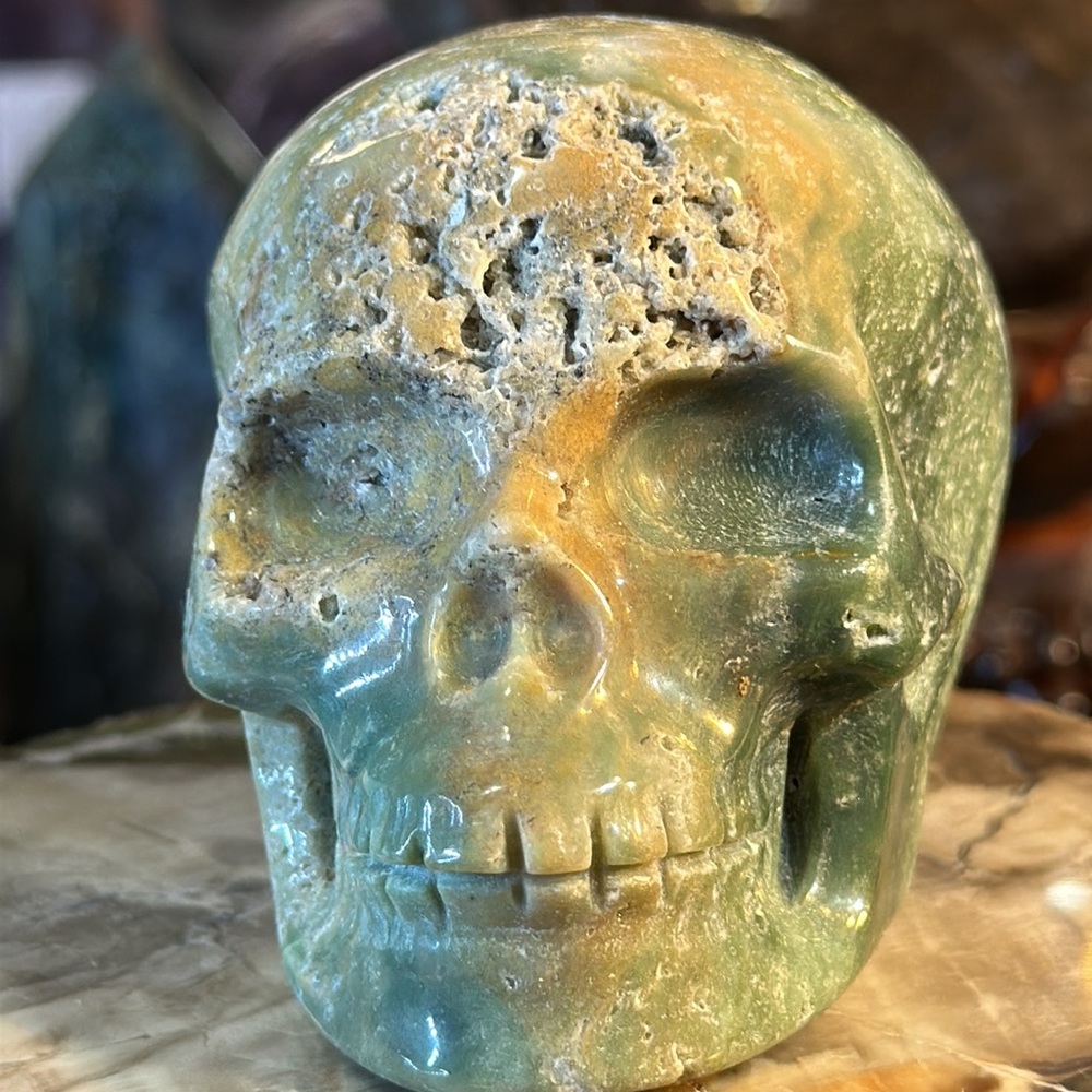 Ocean Jasper Crystal Skull Carving!